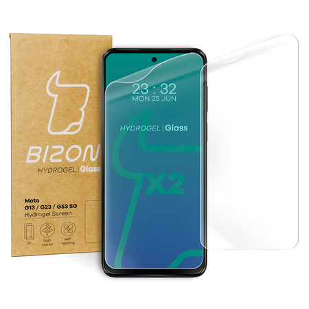 Folia hydrożelowa na ekran Bizon Glass Hydrogel do Moto G13 / G23 / G53, 2 sztuki