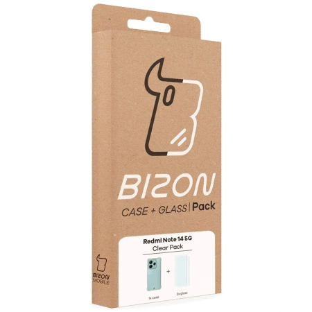 Elastyczne etui + 2x szkło hartowane Bizon Case Clear Pack do Xiaomi Redmi Note 14 5G