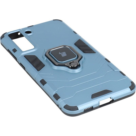 Etui Bizon Case Armor Ring do Galaxy S21 FE, niebieskie