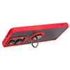 Etui z uchwytem na palec Bizon Case Hybrid Ring do Xiaomi Redmi Note 13 4G, przydymione z czerwoną ramką