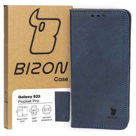 Etui z klapką Bizon Case Pocket Pro do Galaxy S23, granatowe