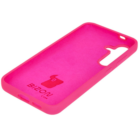 Silikonowe etui Bizon Soft Case do Galaxy S24, neonowo-różowe