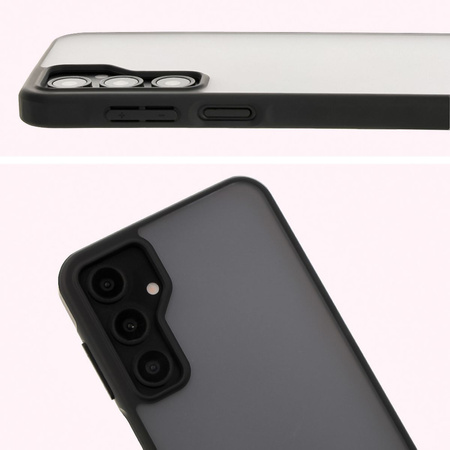 Etui Bizon Case Angelo do Galaxy A16 4G/5G, półprzezroczyste z czarną ramką