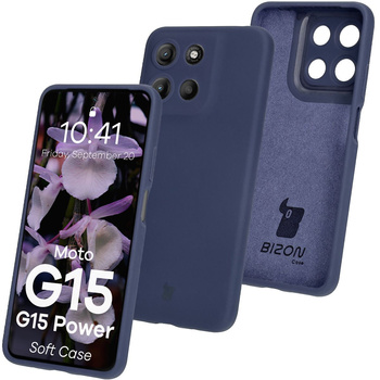 Silikonowe etui Bizon Soft Case do Motorola Moto G15 / G15 Power, ciemnoniebieskie