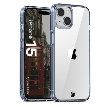 Etui Bizon Case Halo do iPhone 15, przezroczysto-niebieskie