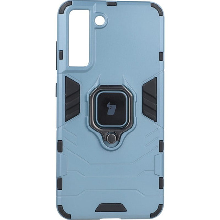 Etui Bizon Case Armor Ring do Galaxy S21 FE, niebieskie