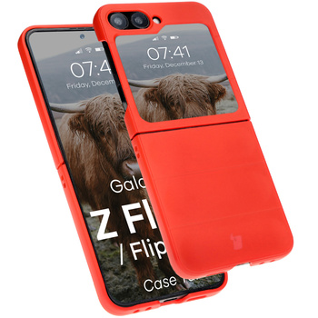Pancerne etui Bizon Case Tur do Galaxy Z Flip7 FE / Z Flip6, czerwone