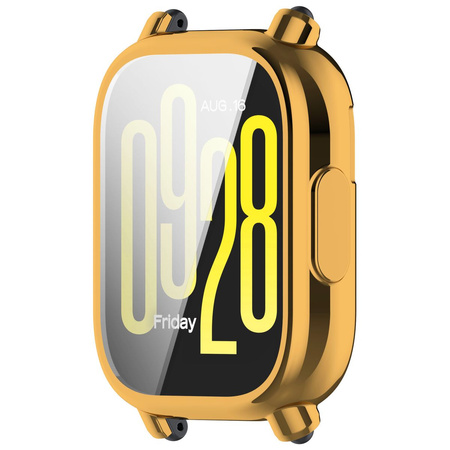 Etui z osłoną ekranu Bizon Case Watch Felipe do Xiaomi Redmi Watch 5 Active, złote
