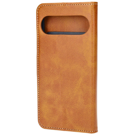 Etui z klapką Bizon Case Pocket do Google Pixel 9, brązowe