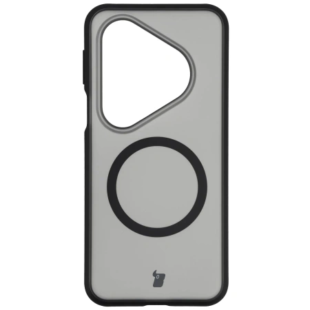 Etui z pierścieniem magnetycznym Bizon Case MatteO do Huawei Pura 80 Pro / Pro Plus, przydymione-czarne