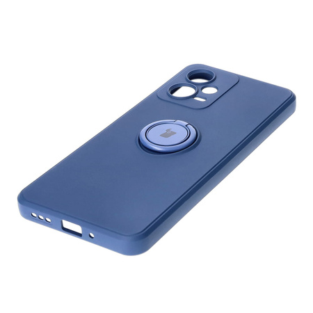 Etui Bizon Case Silicone Ring Sq do Xiaomi Redmi Note 12 5G/Poco X5, granatowe