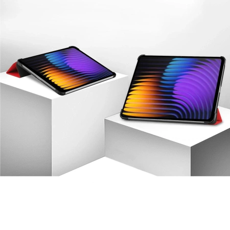 Etui z klapką Bizon Case Tab Croc do Xiaomi Pad 7 / 7 Pro, czerwone