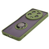 Etui z uchwytem na palec Bizon Case Hybrid Ring do Xiaomi 13 Ultra, przydymione z zieloną ramką