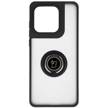 Etui z uchwytem na palec Bizon Case Hybrid Ring do Google Pixel 10 / 10 Pro, przydymione z czarną ramką