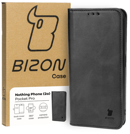 Etui z klapką Bizon Case Pocket Pro do Nothing Phone (2a), czarne