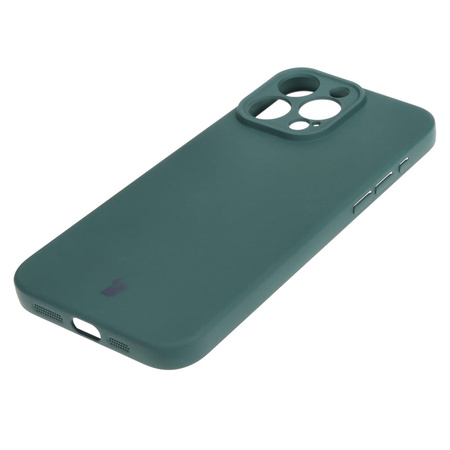 Etui Bizon Case Silicone do iPhone 15 Pro Max, ciemnozielone