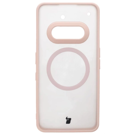 Etui z pierścieniem magnetycznym Bizon Case MatteO do Nothing Phone (3a), przydymione-różowe