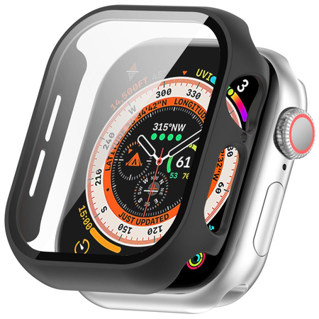 Etui ze szkłem do zegarka Bizon Case+Glass Watch do Apple Watch 11 / 10 42mm, czarne