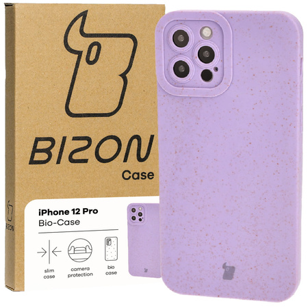 Ekologiczne etui Bizon Bio-Case do iPhone 12 Pro, fioletowe