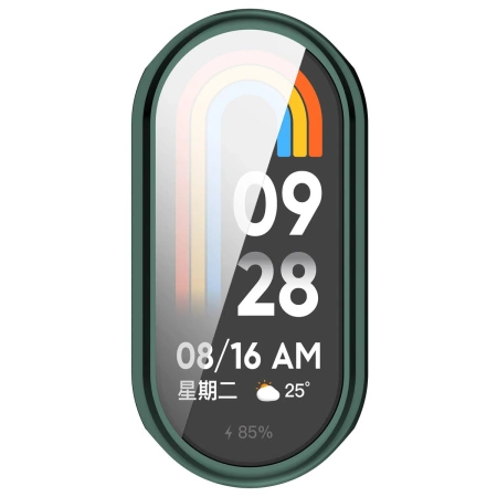 Etui z osłoną ekranu Bizon Case Watch Felipe do Xiaomi Smart Band 10, zielone