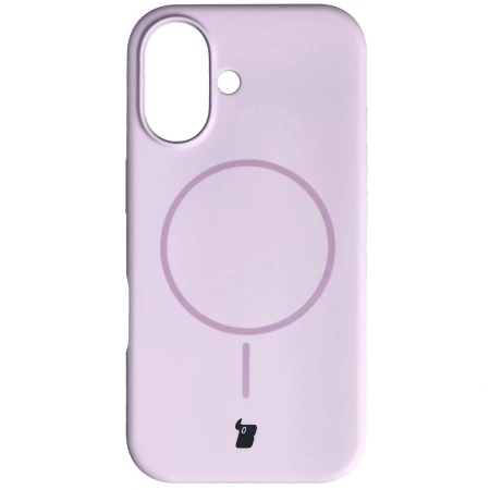 Silikonowe etui z pierścieniem magnetycznym Bizon Soft Case Magnetic do iPhone 16, jasnofioletowe