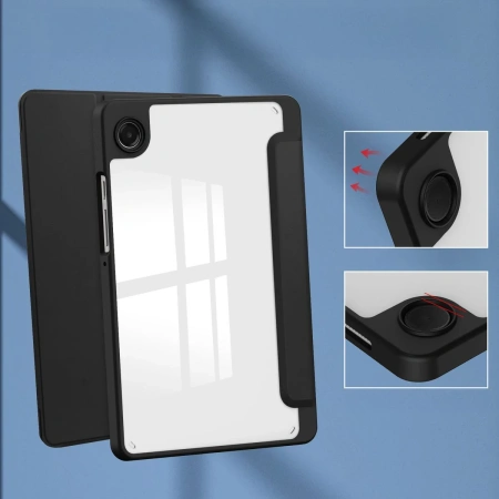 Etui z klapką Bizon Case Tab Clear Matt do Galaxy Tab A11 / A9, czarne