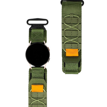 Sportowy pasek do zegarka Bizon Strap Watch Adventure do Galaxy Watch 20mm, khaki