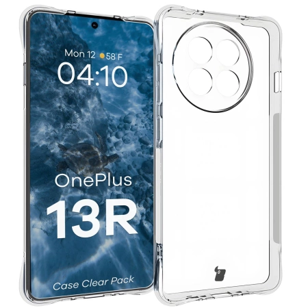 Elastyczne etui + 2x szkło Bizon Case Clear Pack do OnePlus 13R, przezroczyste