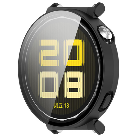 Etui ze szkłem do zegarka Bizon Case+Glass Watch do Huawei Watch GT 5 41 mm, czarne matowe