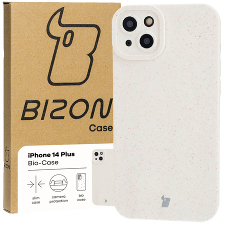 Ekologiczne etui Bizon Bio-Case do iPhone 14 Plus, ecru