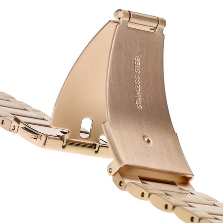 Pasek ze stali nierdzewnej Bizon Strap Watch Aura do Google Pixel Watch 4 / 3 / 2 / 1 41 mm, różowozłoty