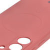 Silikonowe etui z pierścieniem magnetycznym Bizon Case Silicone Magnetic Sq do Galaxy S24 FE, brudnoróżowe