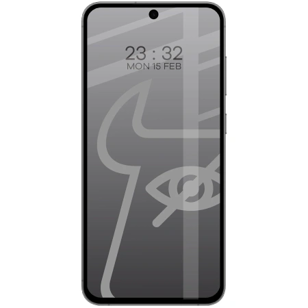 Prywatyzujące szkło hartowane Bizon Glass Edge Shadow Duo do Galaxy S25 FE / S24 FE / A36 5G / A56 5G, przyciemniane z czarną ramką, 2 sztuki