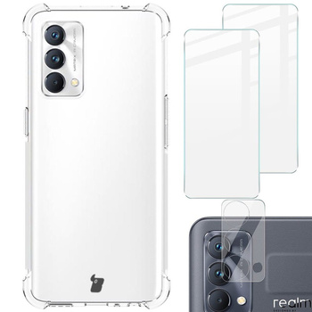 Etui + 2x szkło + obiektyw Bizon Case Clear Pack do Realme GT Master, przezroczyste
