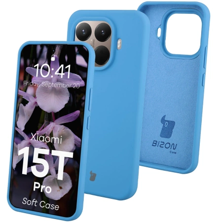 Silikonowe etui Bizon Soft Case do Xiaomi 15T Pro, niebieskie