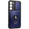 Etui Bizon Case Camshield Card Slot Ring do Galaxy S23 Plus, granatowe