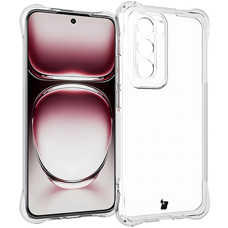 Elastyczne etui + 2x folia na ekran Bizon Case Clear Pack do Oppo Reno12, przezroczyste