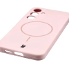 Silikonowe etui z pierścieniem magnetycznym Bizon Soft Case Magnetic do Galaxy S25 Plus, jasnoróżowe