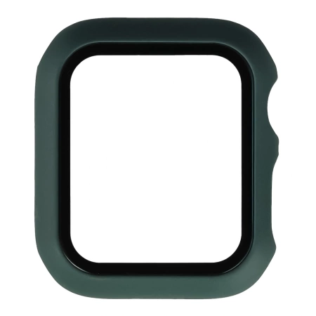 Etui ze szkłem do zegarka Bizon Case+Glass Watch do Apple Watch SE 3 / SE 2 / SE / 6 / 5 / 4 (40 mm), matowe ciemnozielone