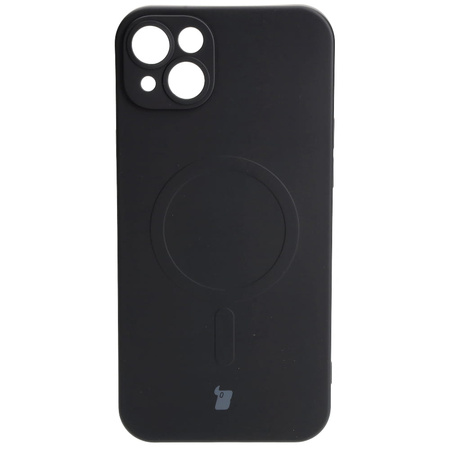 Etui silikonowe z pierścieniem magnetycznym Bizon Case Silicone Magnetic do iPhone 14 Plus, czarne