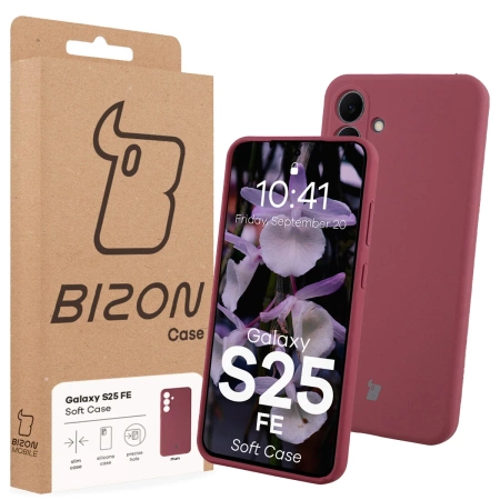 Silikonowe etui Bizon Soft Case do Galaxy S25 FE, ciemnofioletowe