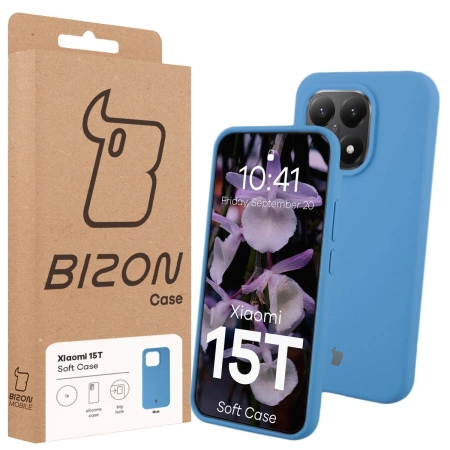 Silikonowe etui Bizon Soft Case do Xiaomi 15T, niebieskie