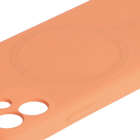 Etui Bizon Case Silicone MagSafe Sq do Apple iPhone 12 Mini, marchewkowe