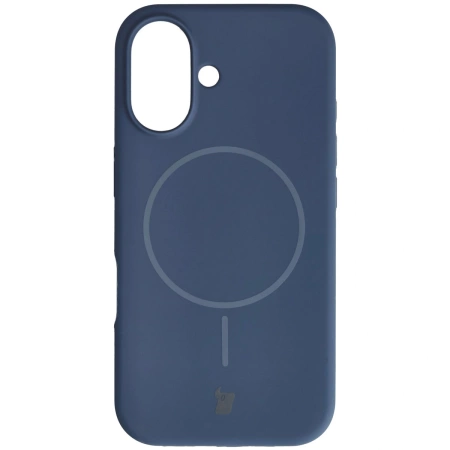 Silikonowe etui z pierścieniem magnetycznym Bizon Soft Case Magnetic do iPhone 16, granatowe