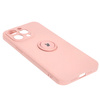 Etui Bizon Case Silicone Ring Sq do iPhone 15 Pro Max, jasnoróżowe