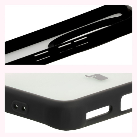 Etui Bizon Case Angelo do Xiaomi Redmi Note 14 Pro 5G / 14 Pro+ 5G / Poco X7, półprzezroczyste z czarną ramką