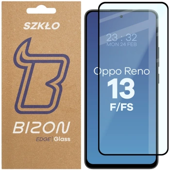 Szkło hartowane Bizon Glass Edge 2 do Oppo Reno13 F / FS, czarna ramka