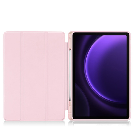 Etui Bizon Case Tab Lizard do Galaxy Tab S10 Lite / S10 FE / S9 / S9 FE, różowe
