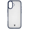 Etui Bizon Case Angelo do iPhone 17, półprzezroczyste z granatową ramką