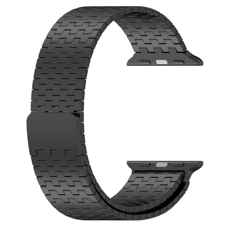 Pasek ze stali nierdzewnej Bizon Strap Watch Titanium do Apple Watch 44/45/46/49 mm, czarny